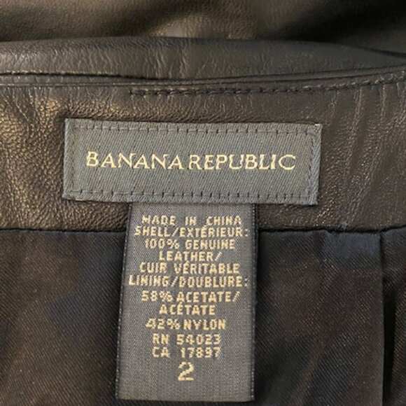 Banana Republic genuine Leather BlackPencil Skirt. Y2K. Size 2 Perfect condition - Picture 6 of 12